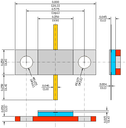 82Ω, 590.00MHz 400W ALUMINUM NITRIDE FLANGED POWER RESISTORS, FLANGE MODEL FL07S USMRPFS22522530AN-400W-820-1%-FL07S flange mechanical data - standard model FL07S