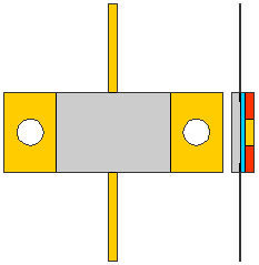 3.3Ω, 14.61GHz 400W ALUMINUM NITRIDE FLANGED POWER RESISTORS, FLANGE MODEL FL05G USMRPFG22522530AN-400W-3R3-1%-FL05G